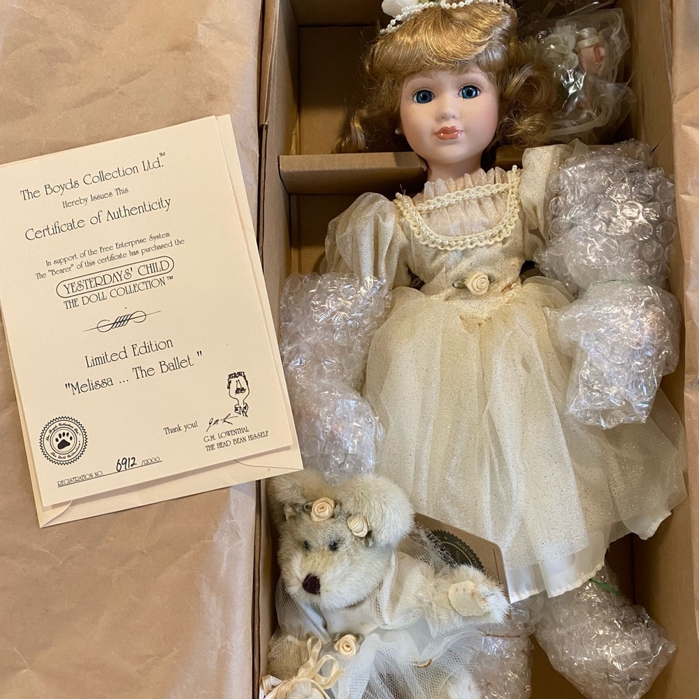 Yesterday’s Child- Boyd’s Bear Doll Colection. Large Melissa the ballet doll.